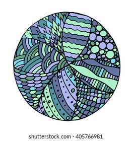 Hand drawn flower mandala for cards, invitations and coloring book
