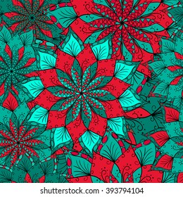 Hand drawn flower mandala for tea package, cards, invitations and coloring book