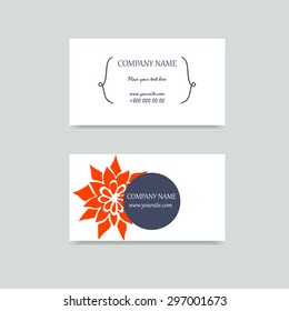 Hand drawn flower mandala visit cards