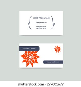 Hand drawn flower mandala visit cards