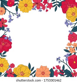 Handgezeichnet floraler Naturhintergrund. Vektorgrafik EPS10