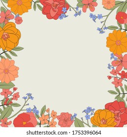 Hand drawn flower natural background. Vector Illustration EPS10