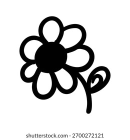 Hand drawn flower outline element icon