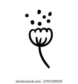 Hand drawn flower outline element icon
