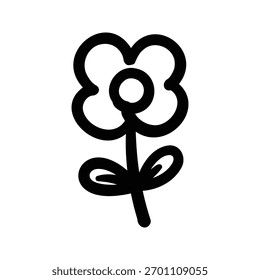 Icono de elemento de contorno de flor dibujado a mano