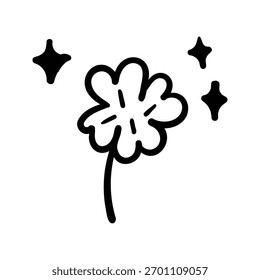Hand drawn flower outline element icon