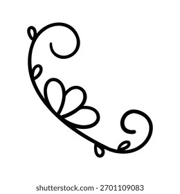 Hand drawn flower outline element icon