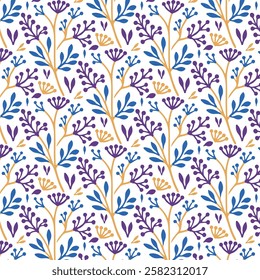 hand drawn flower pattern with artistic botanical textures for stylish textiles wallpaper and fabric prints