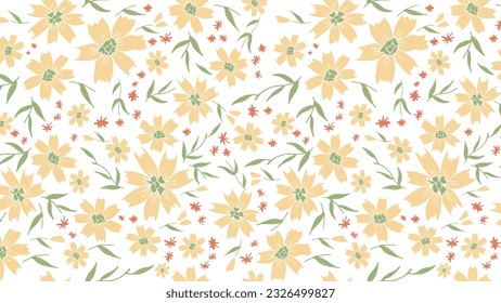 Hand drawn flower pattern background