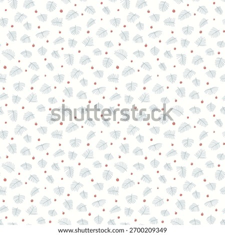 Hand drawn flower pattern, floral seamless pattern, cottagecore ditsy tile print, green leaf print on light background. Small leaf, cute style design for fashion, texture, fabric, wallpaper