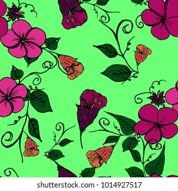 Hand drawn flower pattern . sketch graphic flower , textil fabric wallpaper