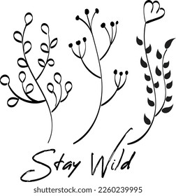 Hand Drawn flower with positive quote. Typography for print or use as poster, card, flyer or T Shirt