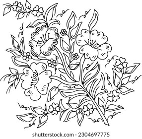 Handgezeichnete Blume und Rose 