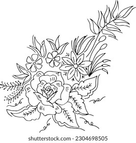 Handgezeichnete Blume und Rose 