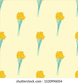 hand drawn flower seamless pattern. Can use for print, template, fabric, presentation, textile, banner, poster, wallpaper