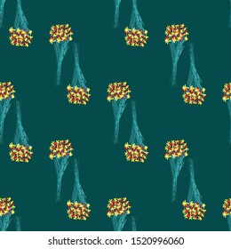 hand drawn flower seamless pattern. Can use for print, template, fabric, presentation, textile, banner, poster, wallpaper