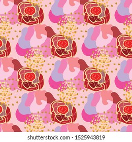 hand drawn flower seamless pattern. Can use for print, template, fabric, presentation, textile, banner, poster, wallpaper