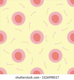 hand drawn flower seamless pattern. Can use for print, template, fabric, presentation, textile, banner, poster, wallpaper