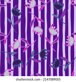 Flor dibujada a mano sin costura. Papel mural floral inusual. Impresión Ditsy. Esbozo botánico de plantas de campo. Textura floreciente. Diseño para tela, impresión textil, envoltura, cubierta. Ilustración del vector