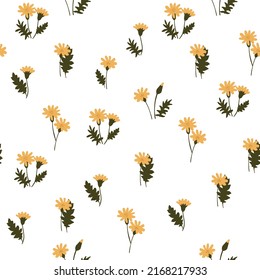 Hand drawn flower seamless pattern. Trendy floral design for fashion, fabric,  textile, wallpaper, cover, banner, card, invitation, wrapping paper. Vector