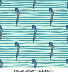 Hand drawn flower seamless pattern. Simple floral wallpaper. Botanical background. Vintage plants endless backdrop. Design for fabric, textile print, wrapping paper, cover.