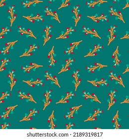 Hand drawn flower seamless pattern. Naive art. Cute floral wallpaper. Abstract plants endless backdrop. Design for fabric, textile print, wrapping paper, cover. Vector illustration