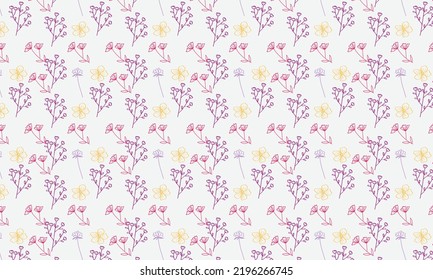 Hand Drawn Flower Seamless Pattern illustration