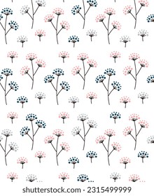 hand drawn flower seamless pattern