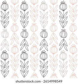 hand drawn flower seamless pattern