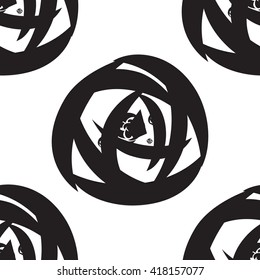 Hand drawn flower seamless pattern. Floral stylish monochrome background. Vector modern repeating texture