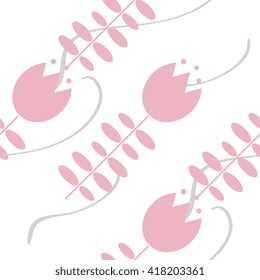 Hand drawn flower seamless pattern. Floral stylish color background. Vector modern repeating texture