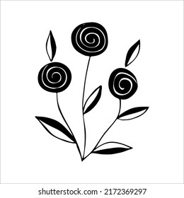 Hand drawn flower silhouette arrangement