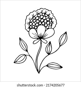 Flor dibujada a mano elemento de doodle único