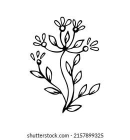 Flor dibujada a mano elemento único para colorear