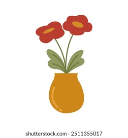 Hand drawn flower vase for Autumn