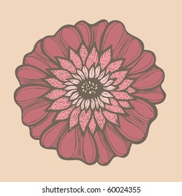 hand drawn flower, vector