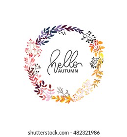 hand drawn flower vector for autumn