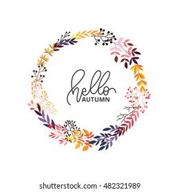 hand drawn flower vector for autumn