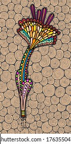 Hand drawn flower, vector decoration 