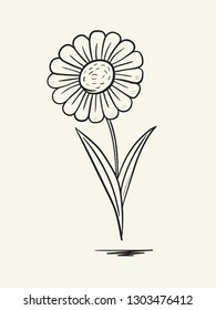 Hand drawn flower vector illustration