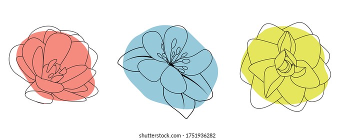 Handgezeichnete Blume. Vektorgrafik EPS10