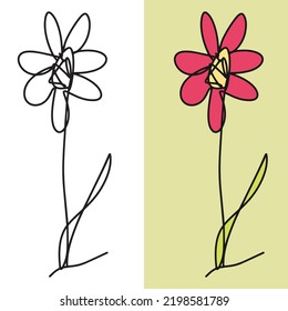 Hand drawn flower vector illustration, editable vector file for all your graphic needs.
