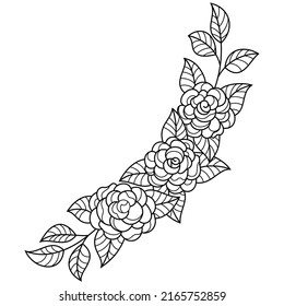 Hand drawn of flower  in zentangle style