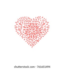 Hand drawn Flowers arranged un a shape of heart. Wildflowers vector wreath