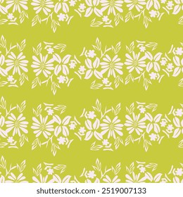 Hand Drawn Flowers background print for textile. The drawn flowers beautiful illustration for the fabric. Design ornament pattern seamless.