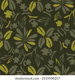 Impresión de fondo de flores dibujadas a mano para textiles. Las flores dibujadas hermosa ilustración para la tela. Diseño de patrón de adorno sin costuras.