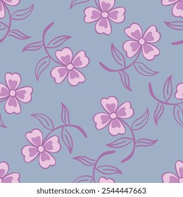 Hand Drawn Flowers background print for textile. The drawn flowers beautiful illustration for the fabric.
