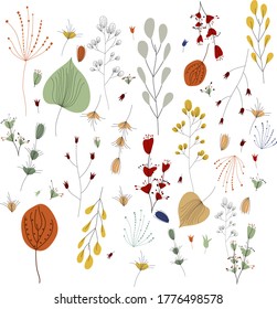 hand drawn flowers banner background