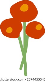 Hand Drawn Flowers Bouquet Vector Illustration