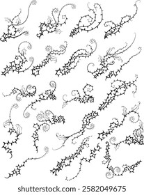 Hand drawn flowers clip art. floral ornaments. Vector design elements for tags, labels, greeting cards, invitations, scrapbook.